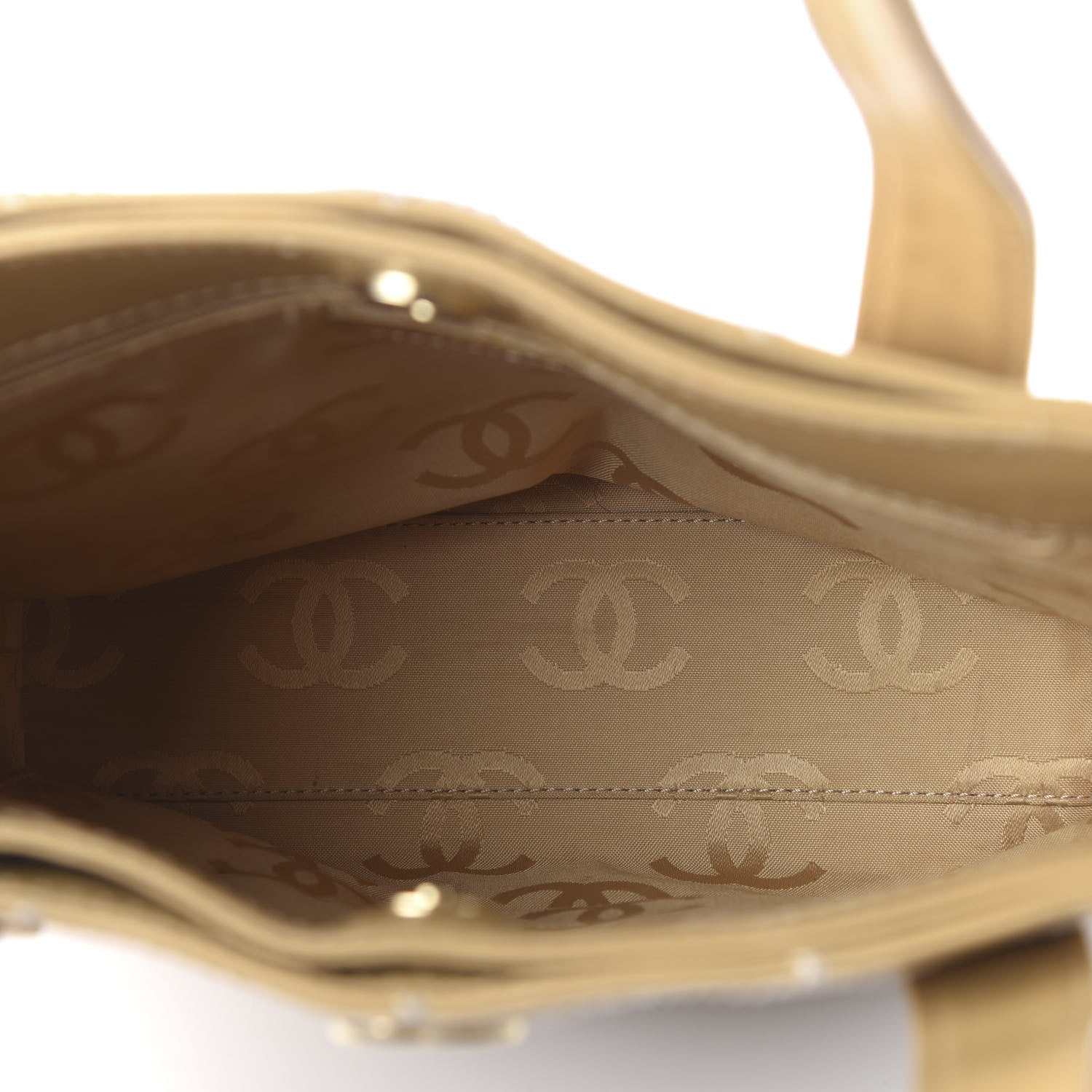 Chanel Calfskin Quilted Surpique Stitch Small Tote Beige 5 of 10