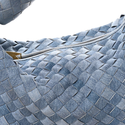 Bottega Veneta Nappa Denim Effect Intrecciato Teen Jodie Hobo Denim 7 of 10