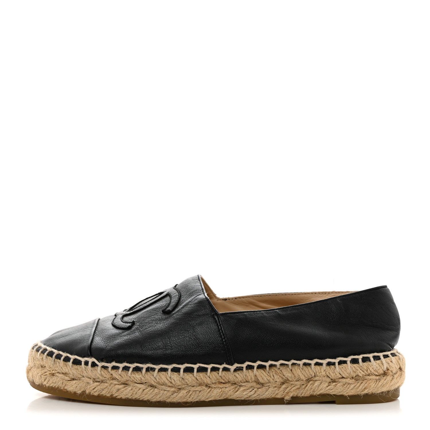 Chanel Lambskin CC Espadrilles 35 Black 1 of 9