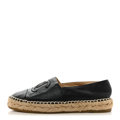 Chanel Lambskin CC Espadrilles 35 Black 1 of 9