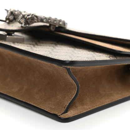 Gucci GG Supreme Monogram Suede Crystal Small Dionysus Shoulder Bag Beige Ebony Taupe 9 of 9