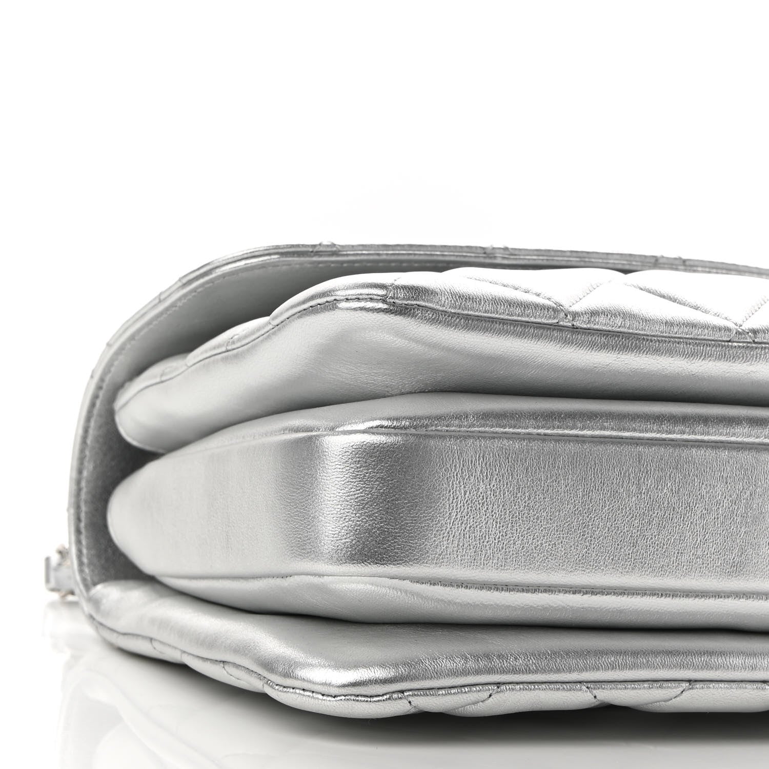 Chanel Metallic Lambskin Quilted Small Trendy CC Flap Dual Handle Bag Silver 9 of 10