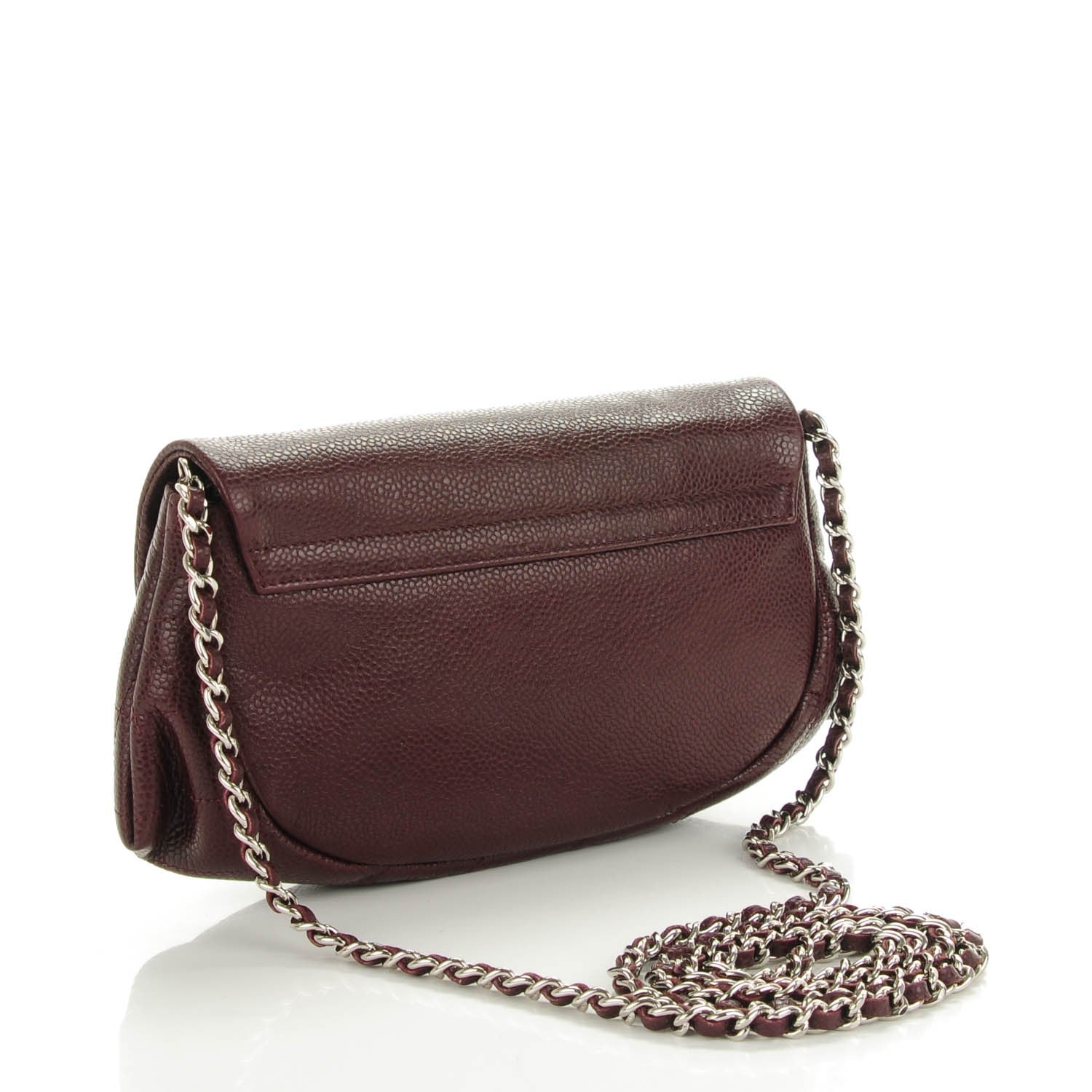 Chanel Caviar Half Moon Wallet On Chain WOC Bordeaux 3 of 8