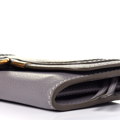 Chloe Calfskin Marcie Continental Flap Wallet Cashmere Grey 9 of 10