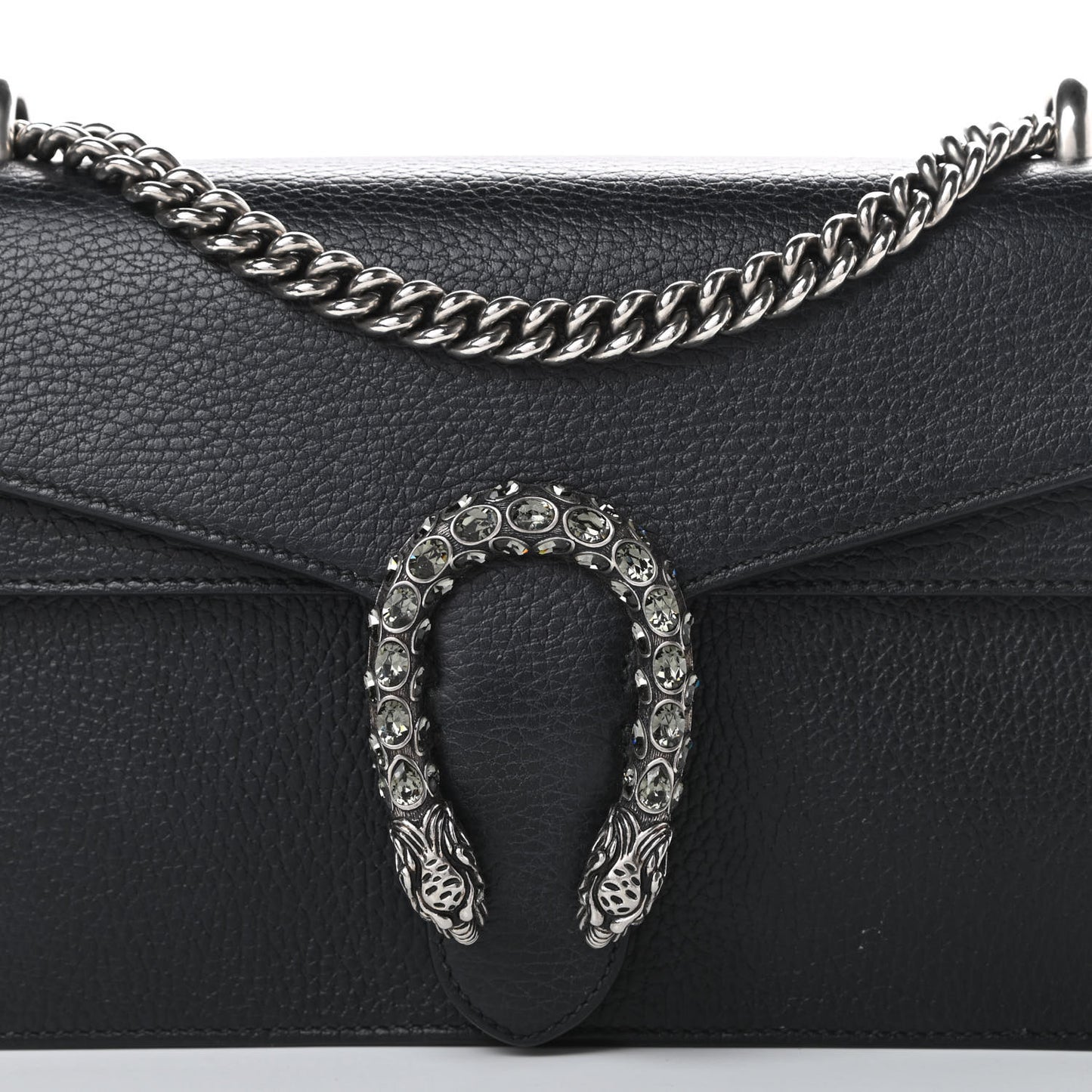Pebbled Calfskin Small Dionysus Shoulder Bag Black