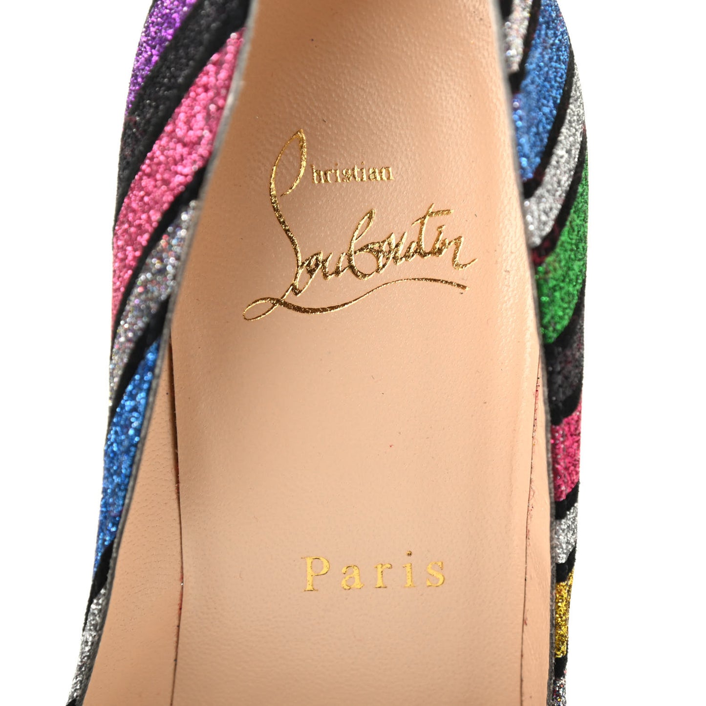 Suede Stripy Glitter Pigalle Follies 100 Pumps 36 Multicolor