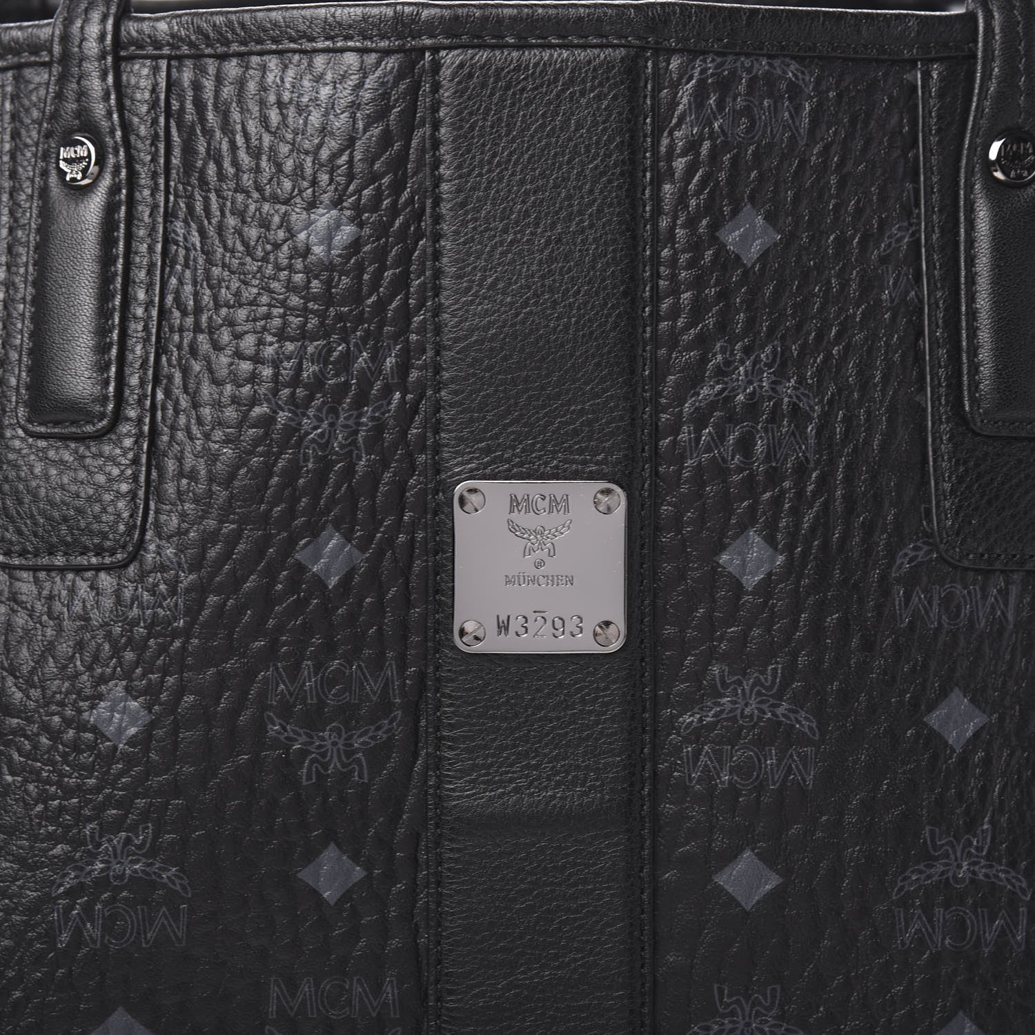 MCM Visetos Large Liz Reversible Shopper Tote Black 10 of 13