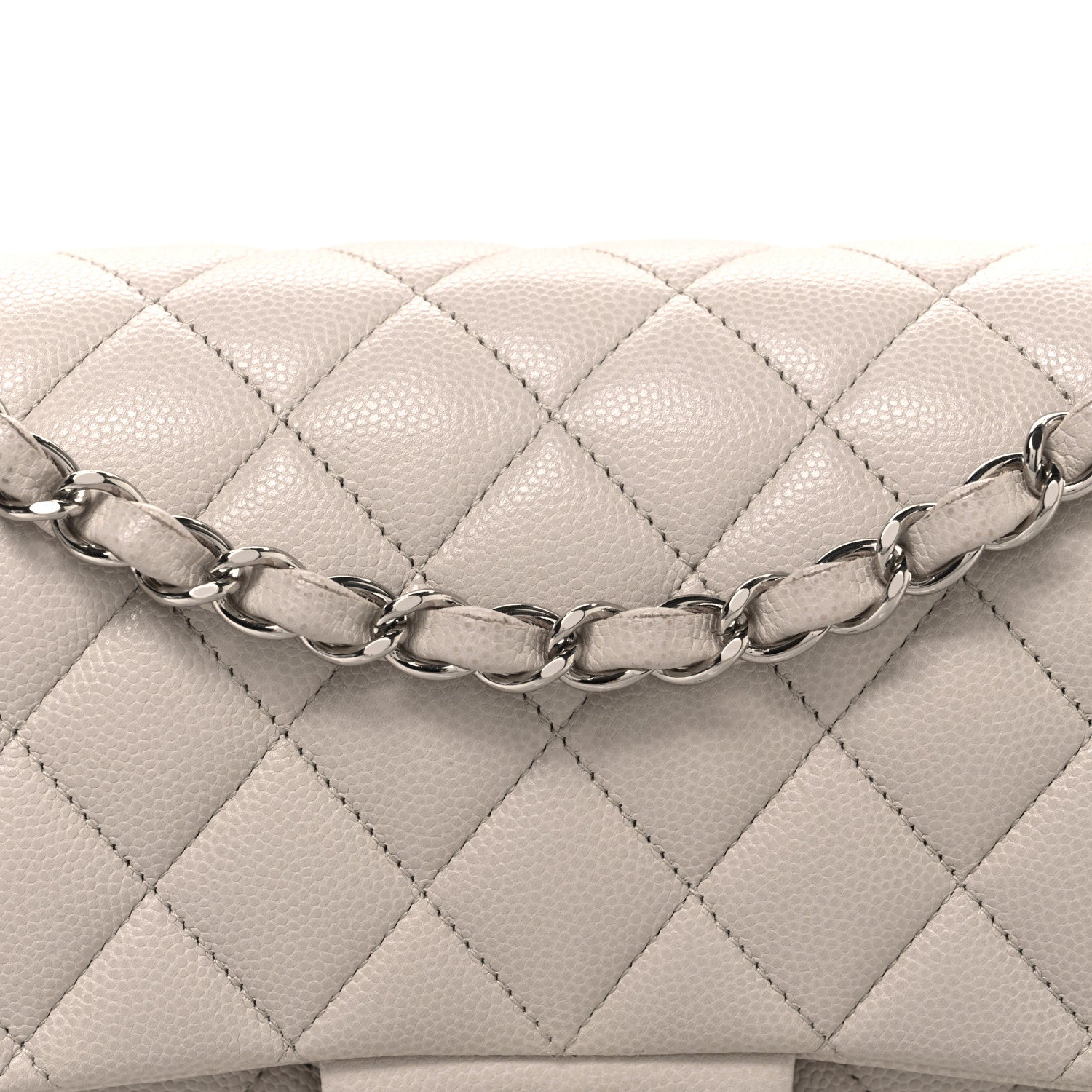 Chanel Caviar Quilted Medium Double Flap Ivory 8 of 10