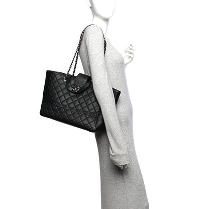 Chanel Caviar Quilted Large CC Box Shopping Tote Black 2 of 10