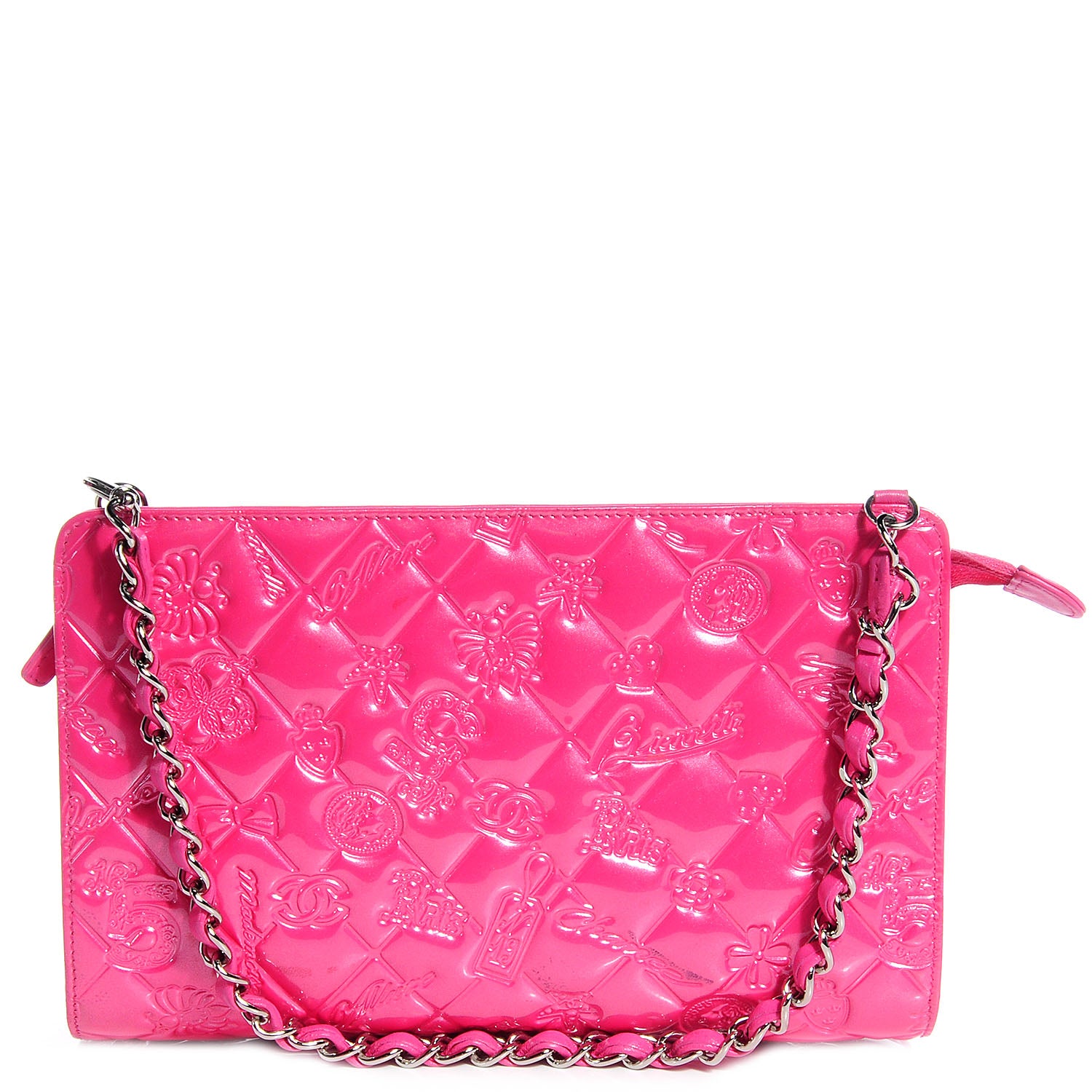 Chanel Patent Calfskin Lucky Symbols Pochette Hot Pink 1 of 8