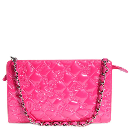 Chanel Patent Calfskin Lucky Symbols Pochette Hot Pink 1 of 8