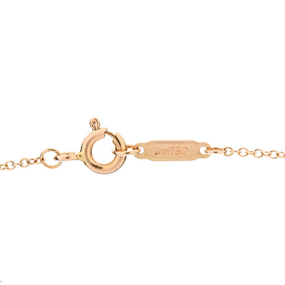 Tiffany 18K Rose Gold Diamond Mini Modern Keys Round Key Pendant Necklace 5 of 6