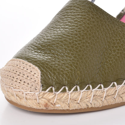 Valentino Garavani Grained Calfskin Rockstud Ankle Wrap Espadrille 15/85mm Wedges 40 Oasis 8 of 12