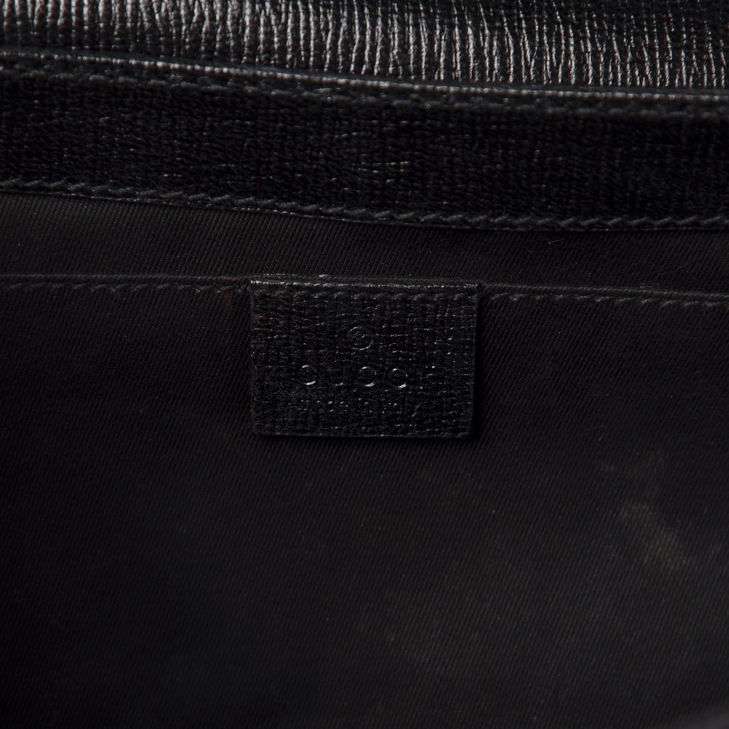 Textured Calfskin Horsebit Clutch Black