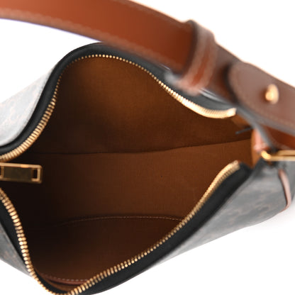 Celine Triomphe Canvas Calfskin Ava Shoulder Bag Tan 5 of 11