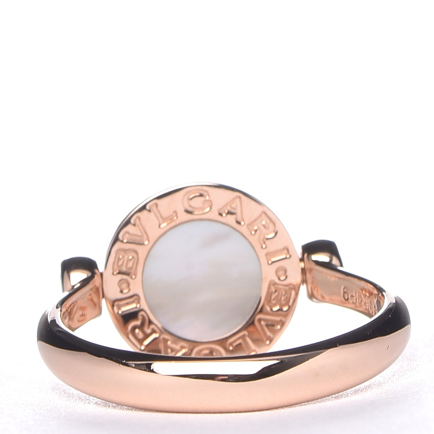 18K Rose Gold Diamond Mother of Pearl BVLGARI BVLGARI Ring 53 6.25