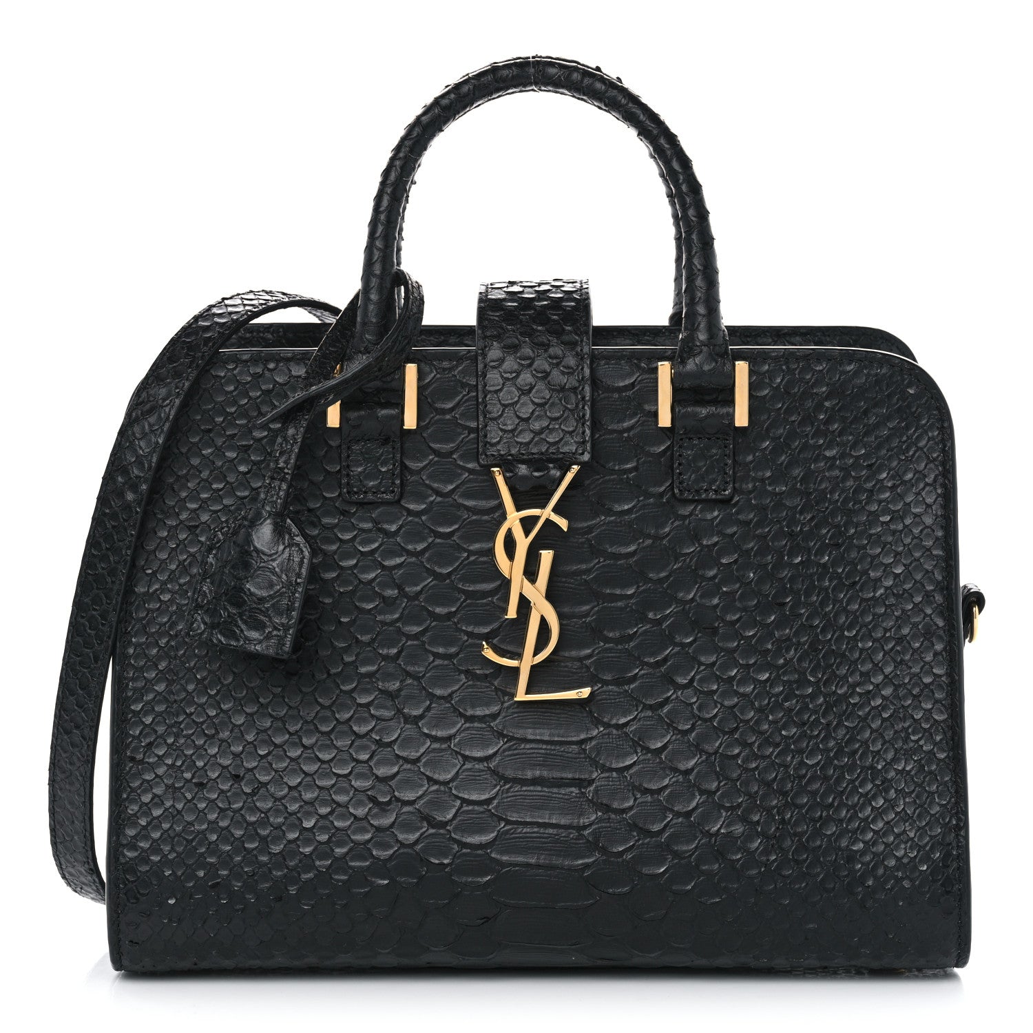 Saint Laurent Python Calfskin Embossed Monogram Baby Cabas Black 1 of 12
