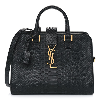 Saint Laurent Python Calfskin Embossed Monogram Baby Cabas Black 1 of 12