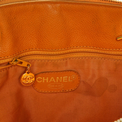 Chanel Caviar Large CC Shoulder Bag Orange 8 of 10