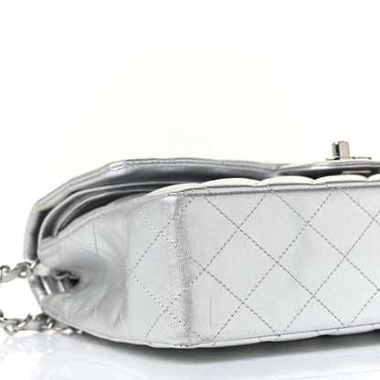 Chanel Metallic Lambskin Quilted Medium Double Flap Silver 8 of 15