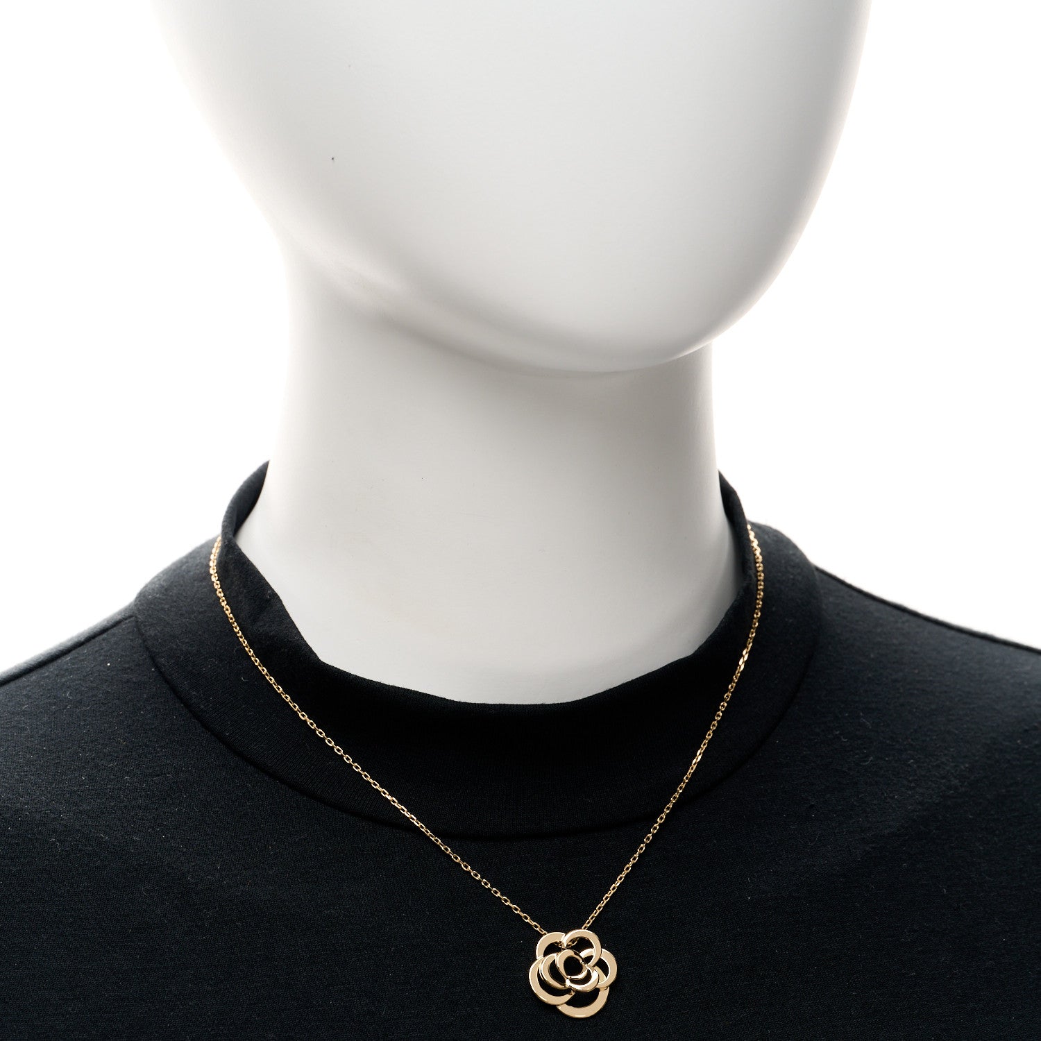 Chanel 18K Yellow Gold Fil de Camelia Pendant Necklace 2 of 4
