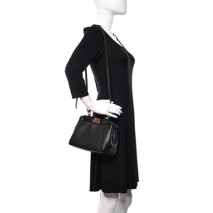 Fendi Nappa Mini Peekaboo Iconic Satchel Black 2 of 11