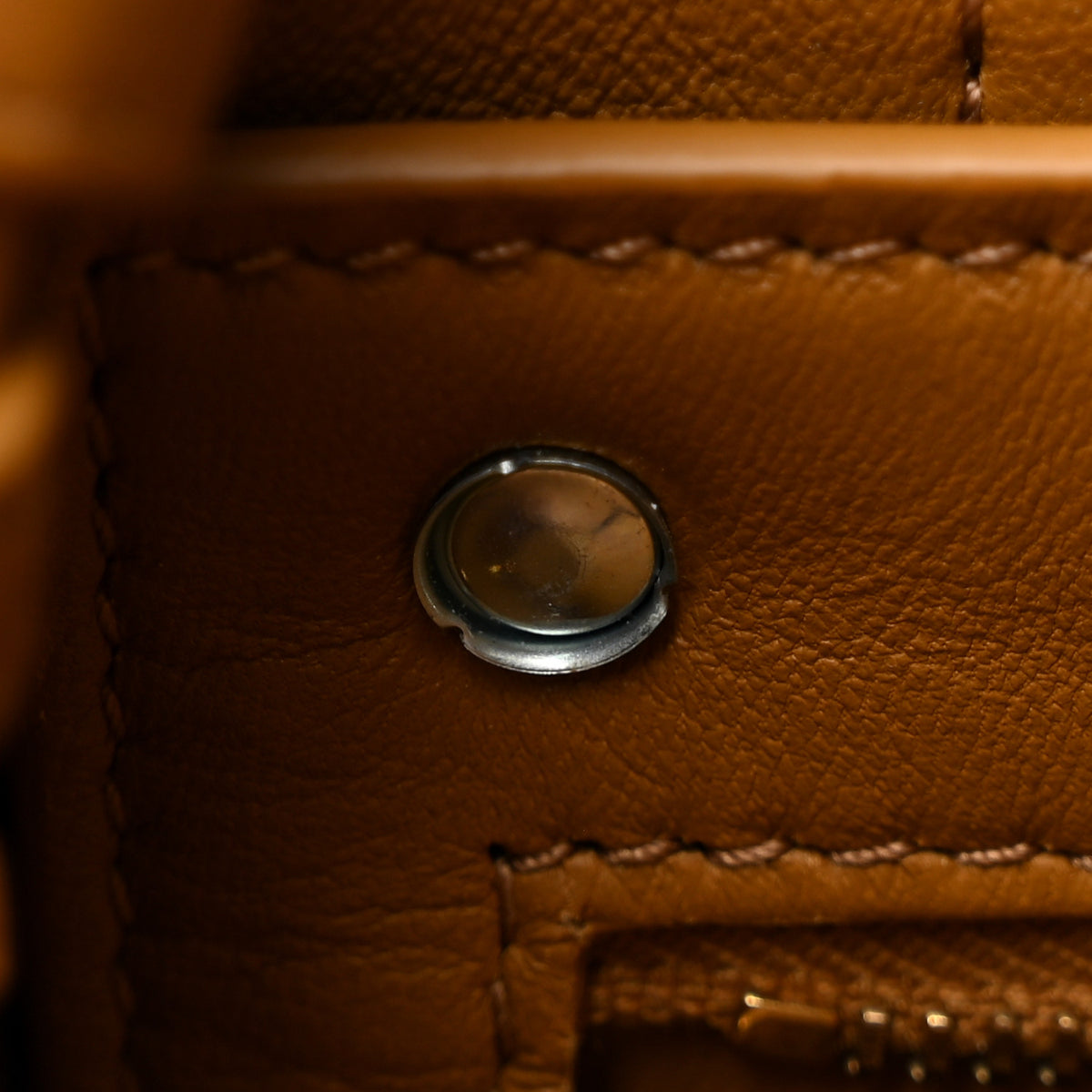 Lambskin Maxi Intrecciato Mini North South Cassette Tote Camel Gold