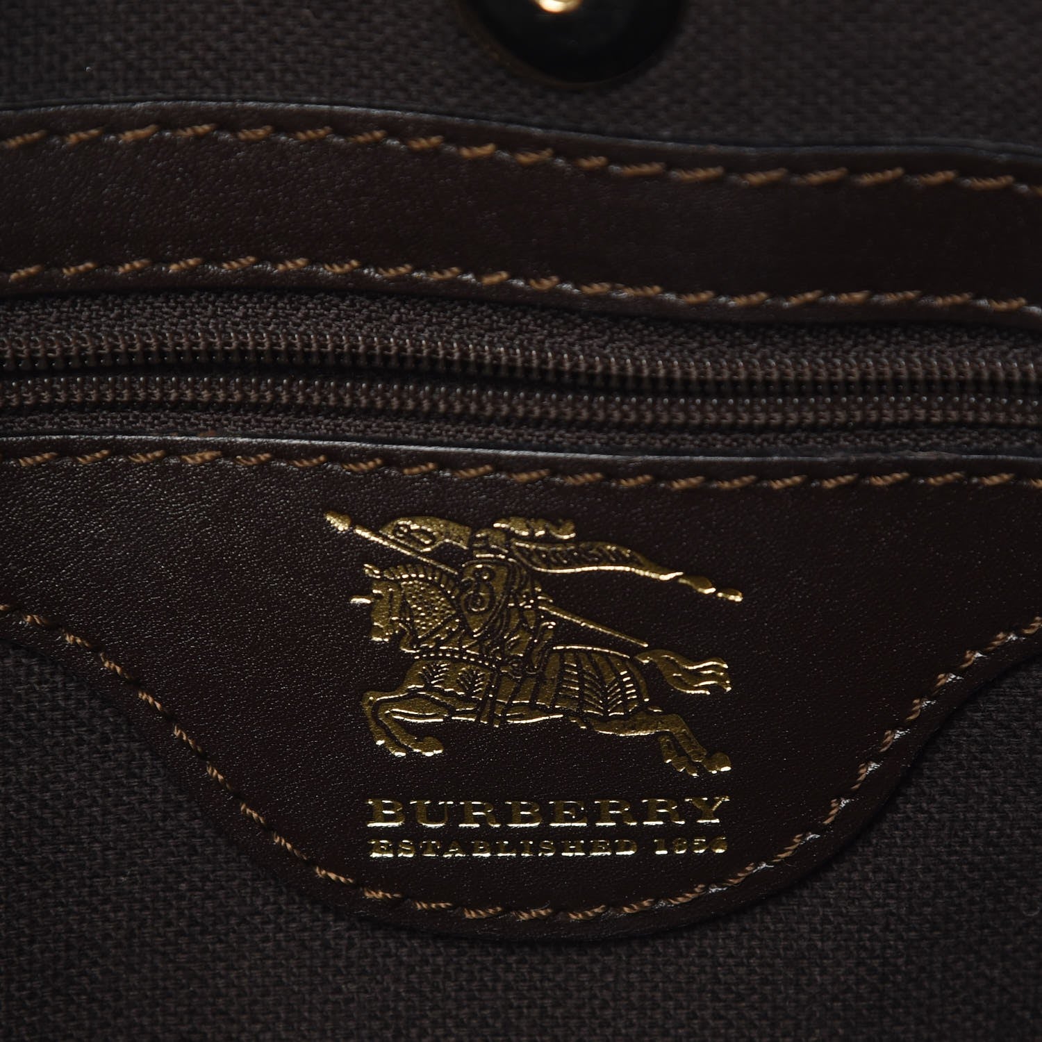 Burberry Haymarket Check Small Onslow Tote Chocolate 6 of 8