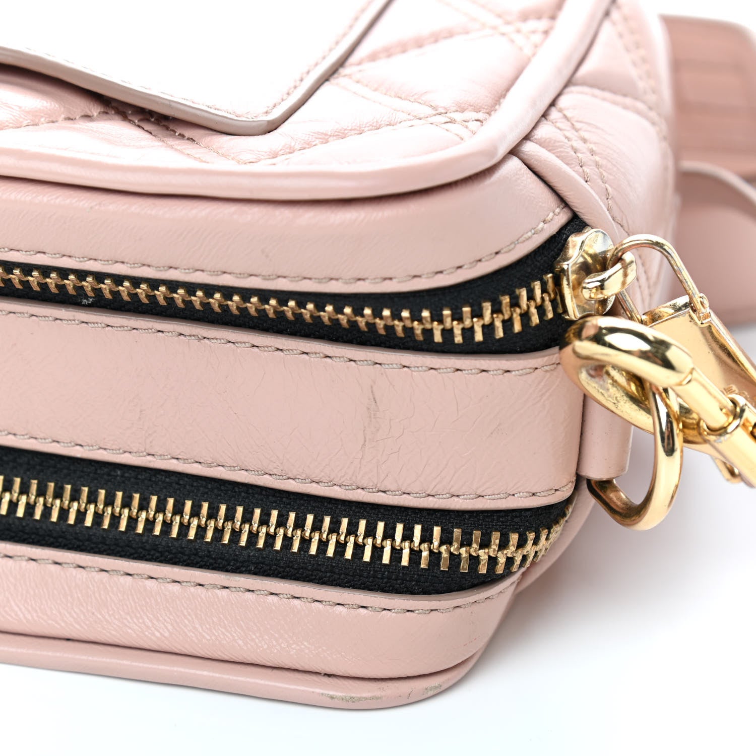 Marc Jacobs Natural Grain Calfskin Quilted The Softshot 21 Bag Blush 12 of 15