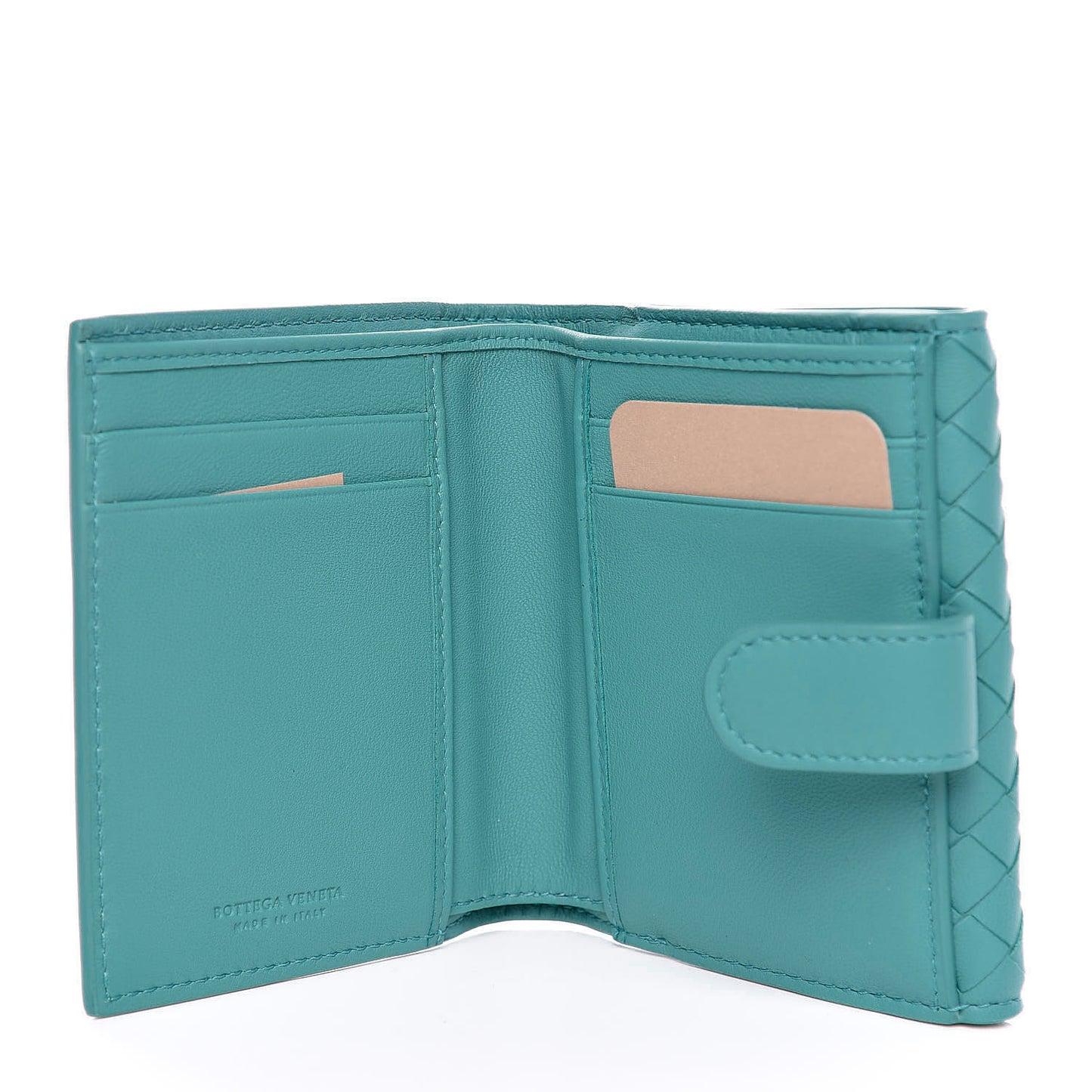 Nappa Intrecciato French Flap Wallet Lagoon
