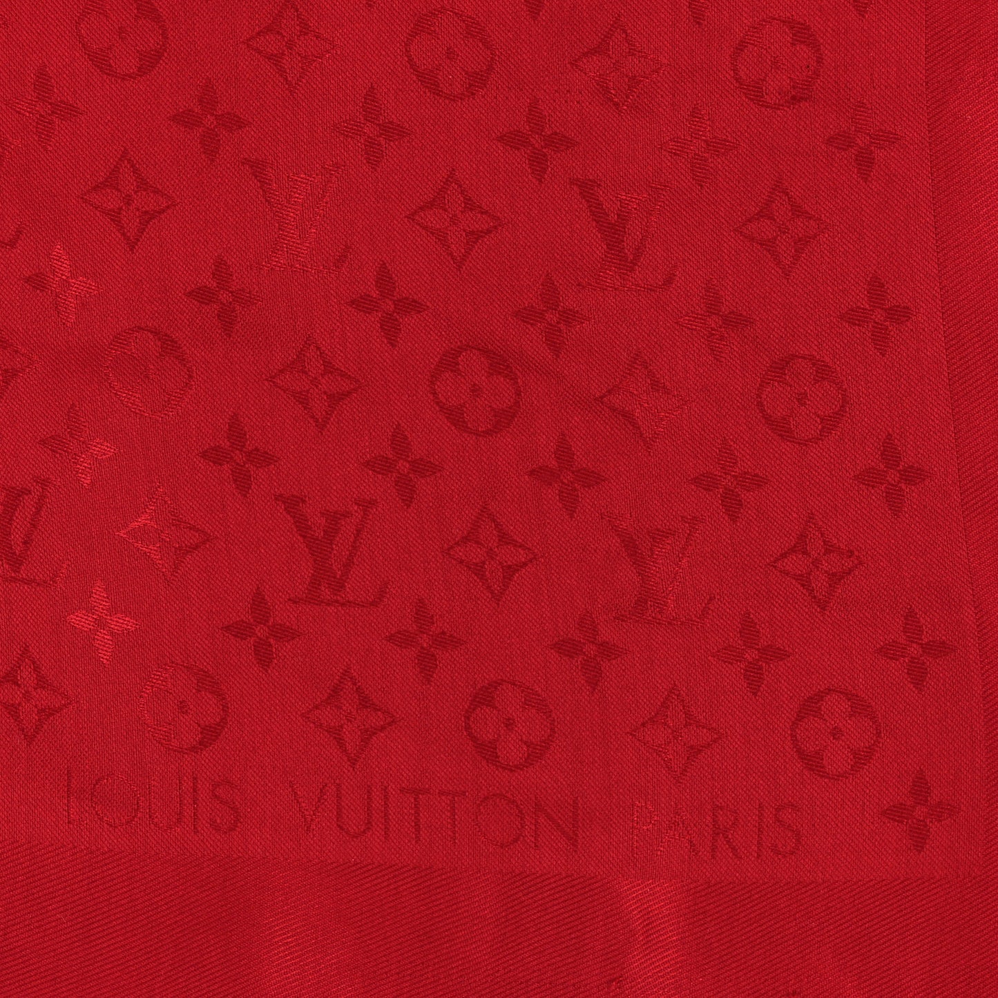 Wool Silk Monogram Denim Shawl Pomme D'Amour