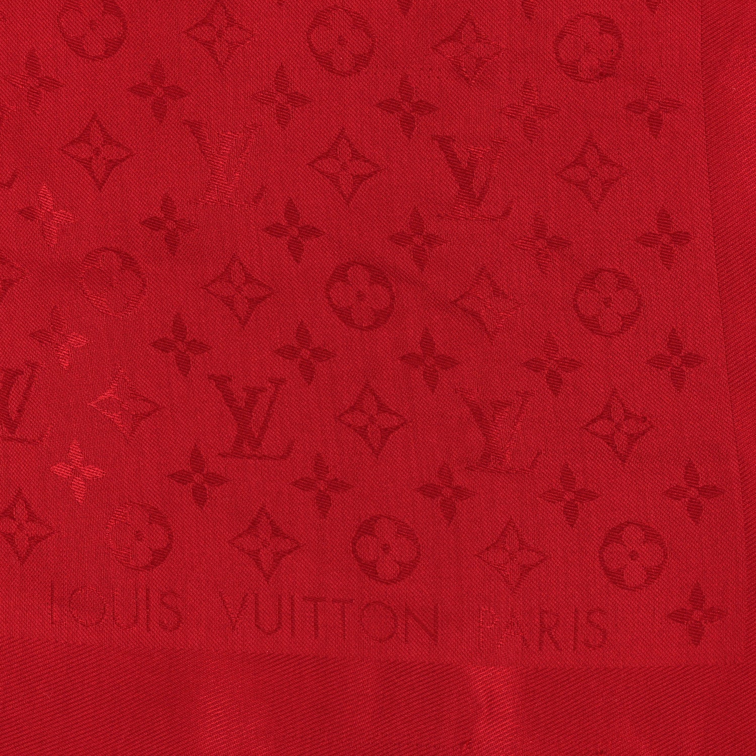 Louis Vuitton Wool Silk Monogram Denim Shawl Pomme D'Amour 2 of 3