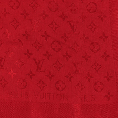 Louis Vuitton Wool Silk Monogram Denim Shawl Pomme D'Amour 2 of 3