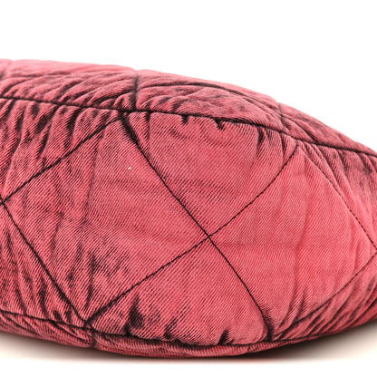 Chanel Washed Denim Quilted Chanel 19 East West Shopping Bag Pink 10 of 10