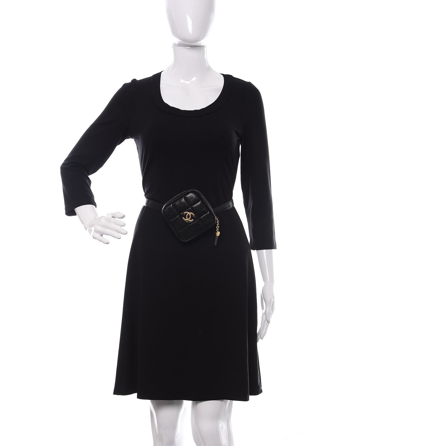 Chanel Caviar Quilted Coin Purse Belt Bag Black 2 of 10