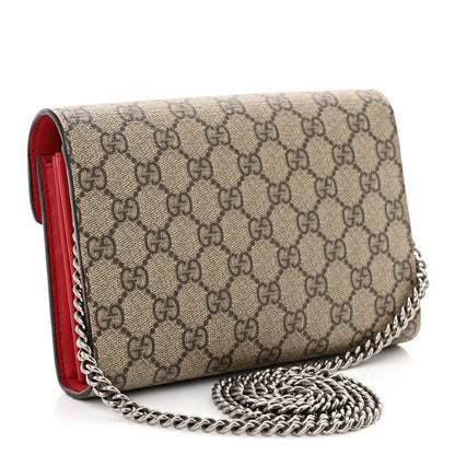 Gucci GG Supreme Monogram Mini Dionysus Chain Wallet Beige Vulcanic Red 3 of 10
