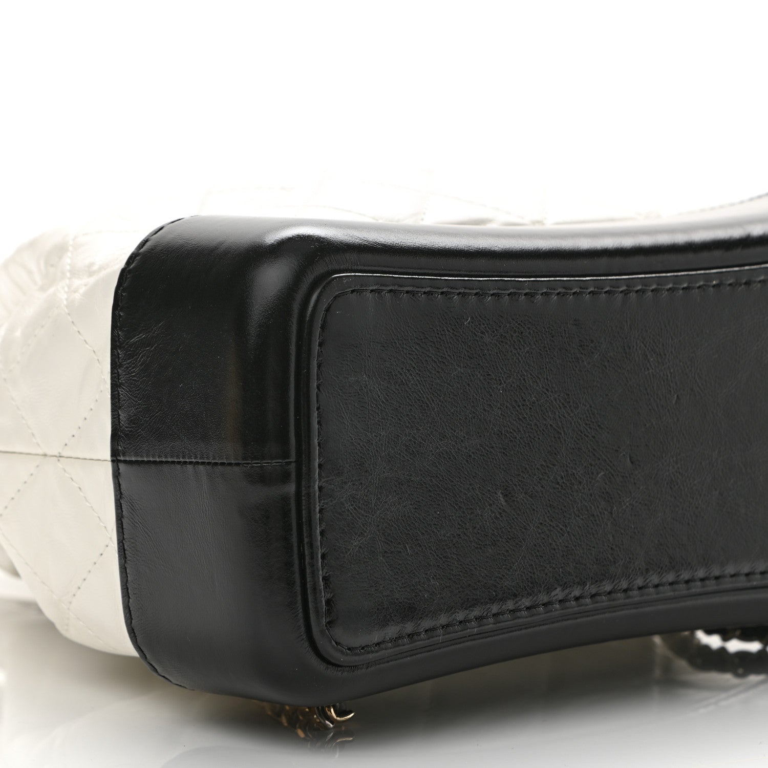 Chanel Aged Calfskin Quilted Gabrielle Backpack Black White 9 of 12