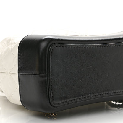 Chanel Aged Calfskin Quilted Gabrielle Backpack Black White 9 of 12