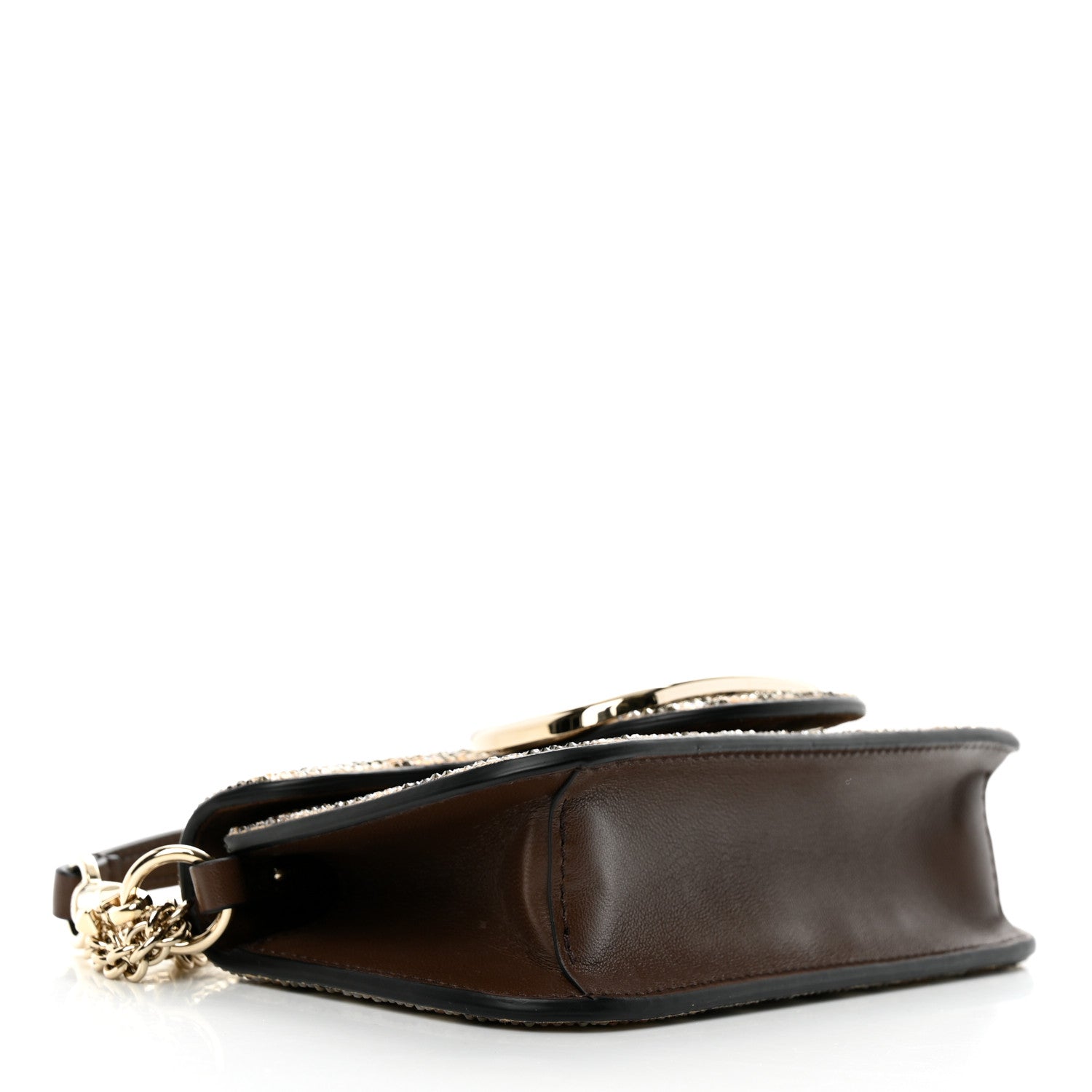 Valentino Garavani Crystal Leopard Embroidered Vlogo Small Loco Shoulder Bag Multicolor Teak Brown 4 of 9