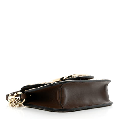 Valentino Garavani Crystal Leopard Embroidered Vlogo Small Loco Shoulder Bag Multicolor Teak Brown 4 of 9
