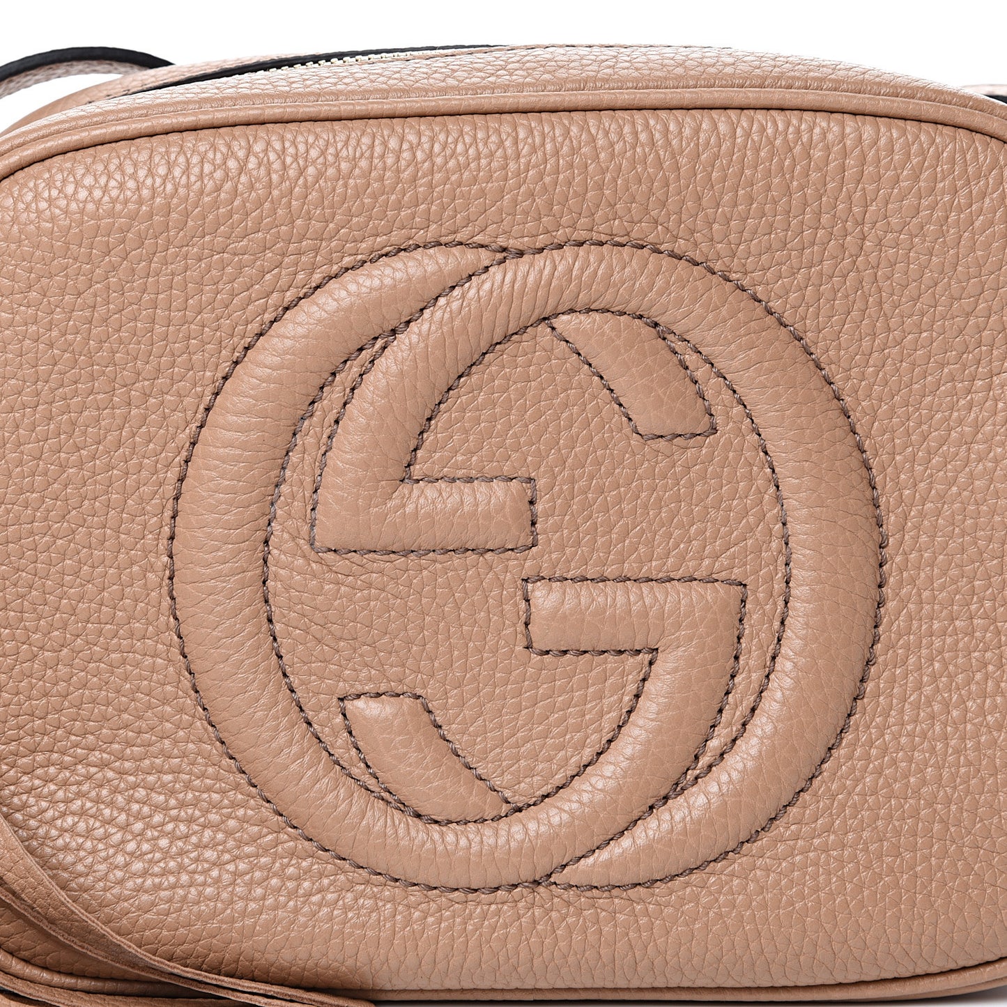 Pebbled Calfskin Small Soho Disco Bag Rose Beige