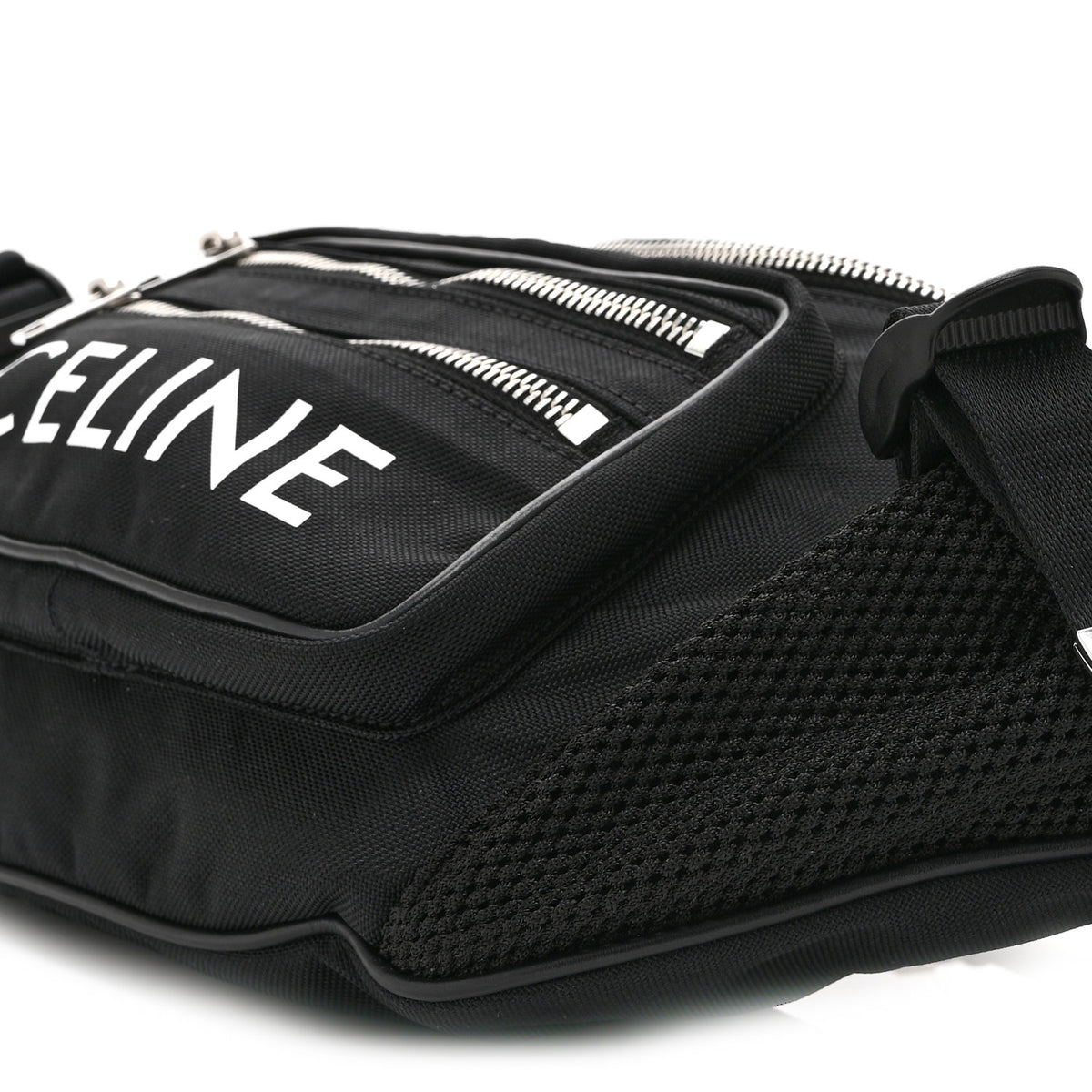 Cotton Gabardine Logo Print Trekking Belt Bag Black