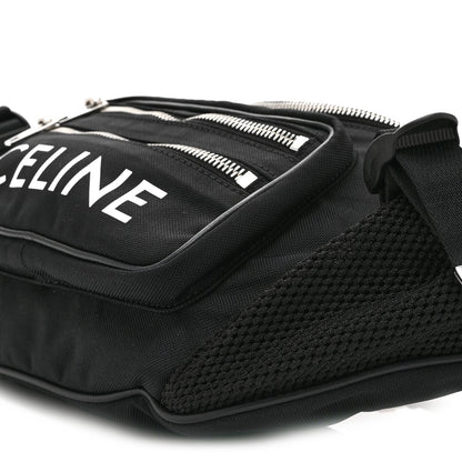 Celine Cotton Gabardine Logo Print Trekking Belt Bag Black 11 of 11