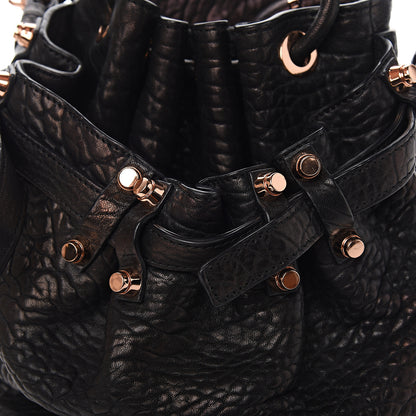 Alexander Wang Pebbled Lambskin Diego Bucket Black Rose Gold Hardware 8 of 8