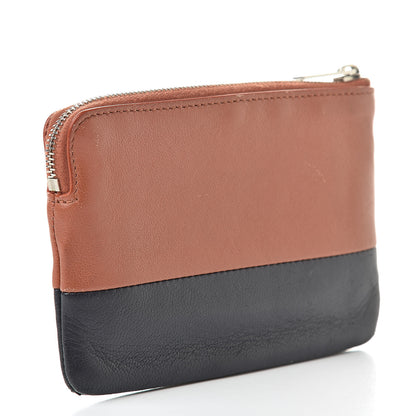 Celine Lambskin Bi-Color Solo Coin Card Case Terracotta Navy 3 of 11