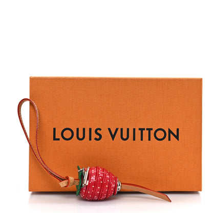 Louis Vuitton Calfskin Resin Strawberry Bag Charm Red 4 of 4