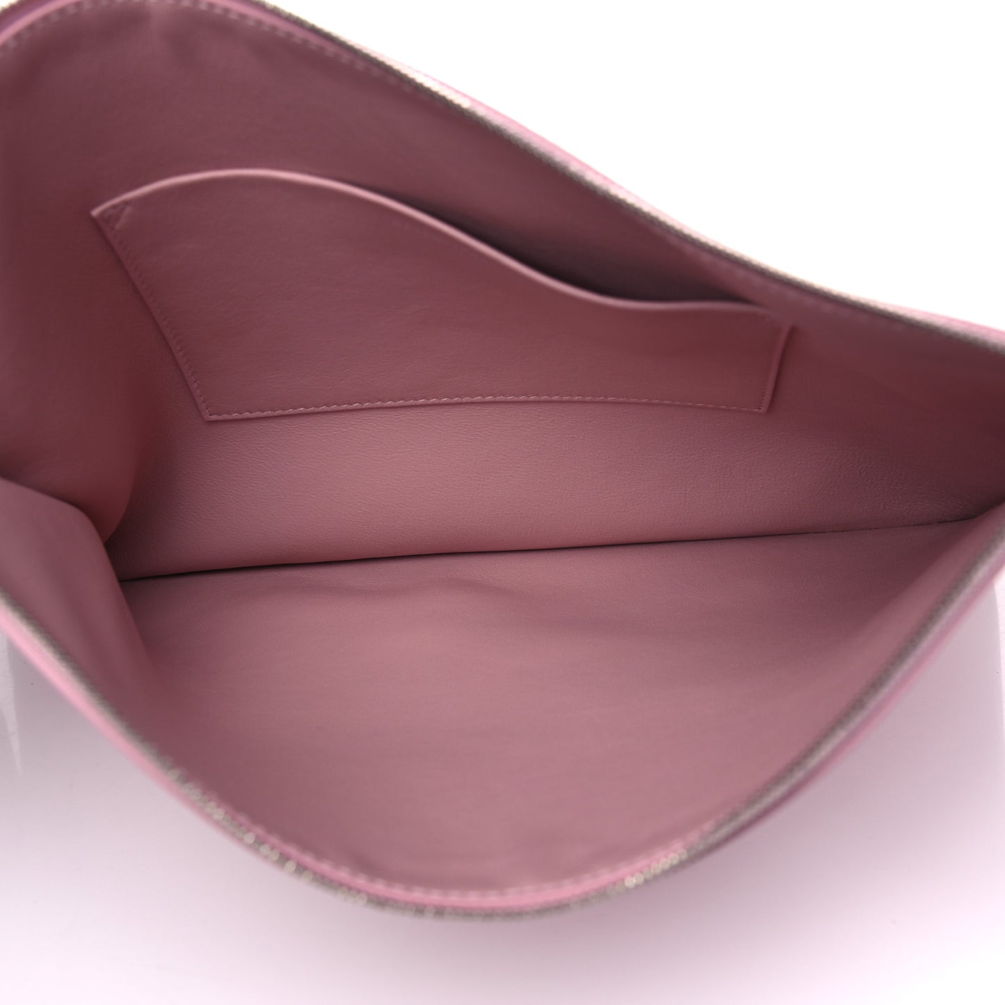 Calfskin Logo Cash Wristlet Clutch Bag Dragee White