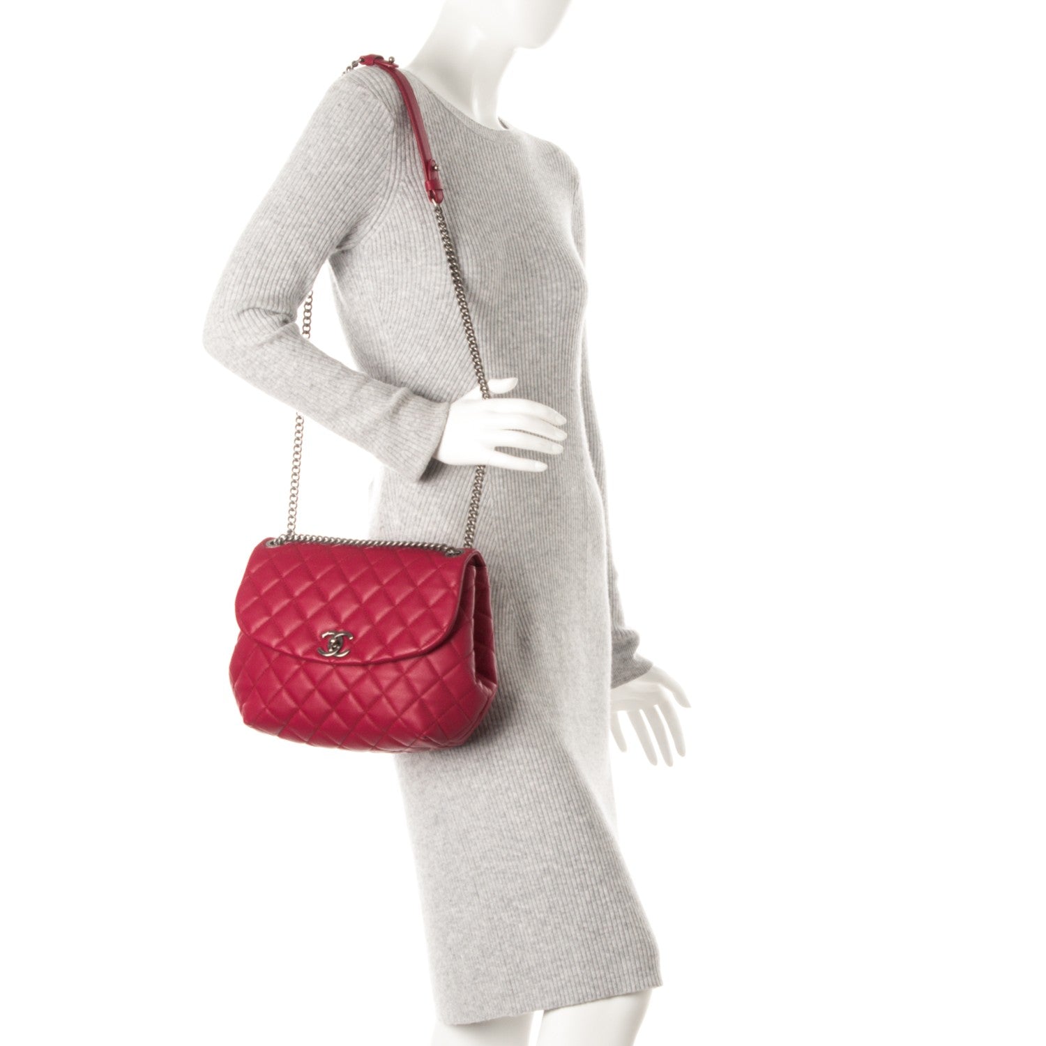 Chanel Lambskin Quilted Large Daily Supple Flap Dark Pink 2 of 9