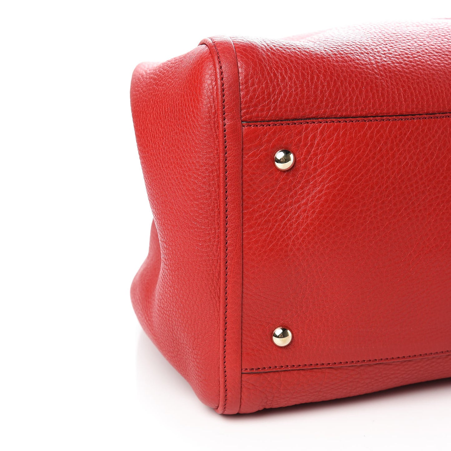 Pebbled Calfskin Large Soho Shoulder Bag Red