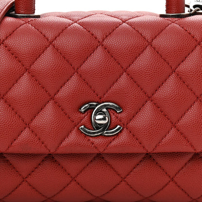 Chanel Caviar Quilted Mini Coco Handle Flap Dark Red 7 of 10